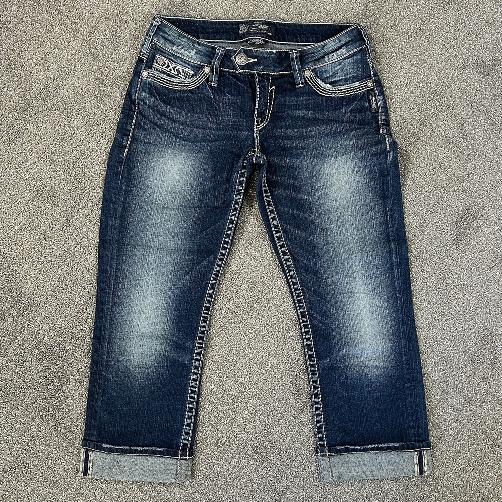 Silver Jeans Dark Indigo Cropped Ankle Jeans